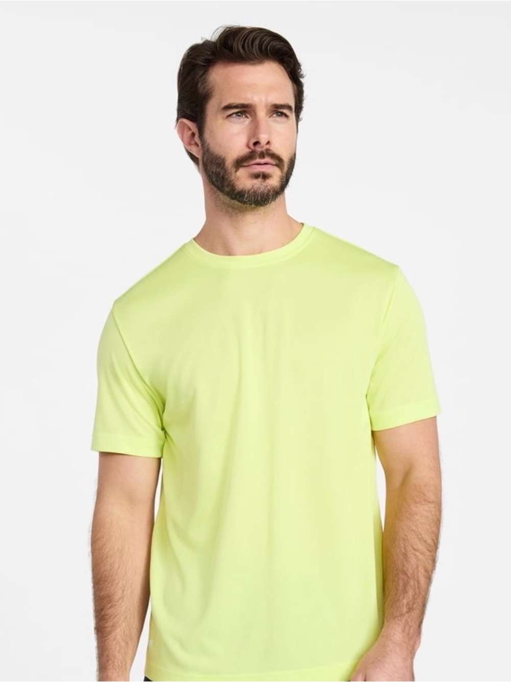 Men's Crew Neck T‑Shirt in Neon Yellow